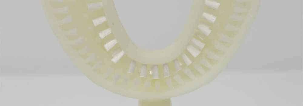 Close up of bristles in mouthpiece