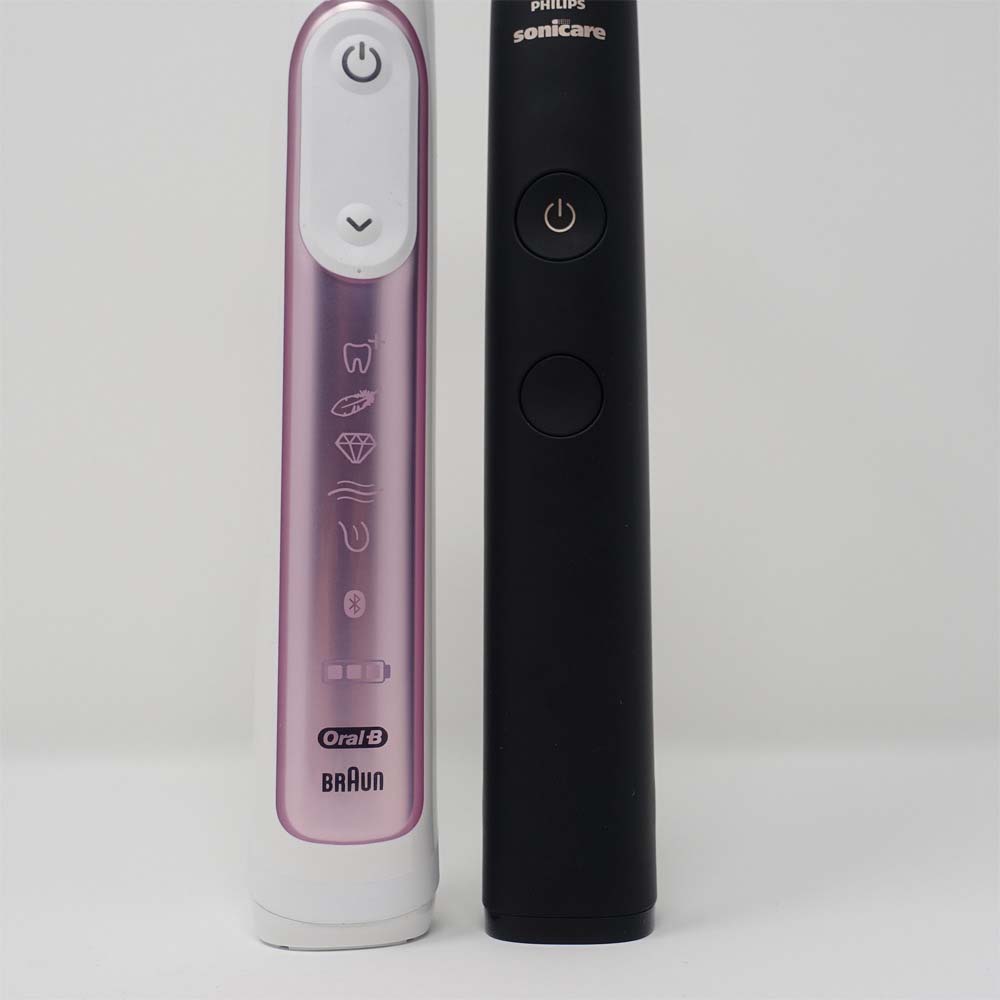Sonicare DiamondClean and Oral-B Genius brush handle cleaning mode idons