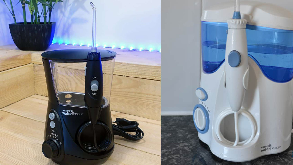 Waterpik Aquarius next to Waterpik Ultra