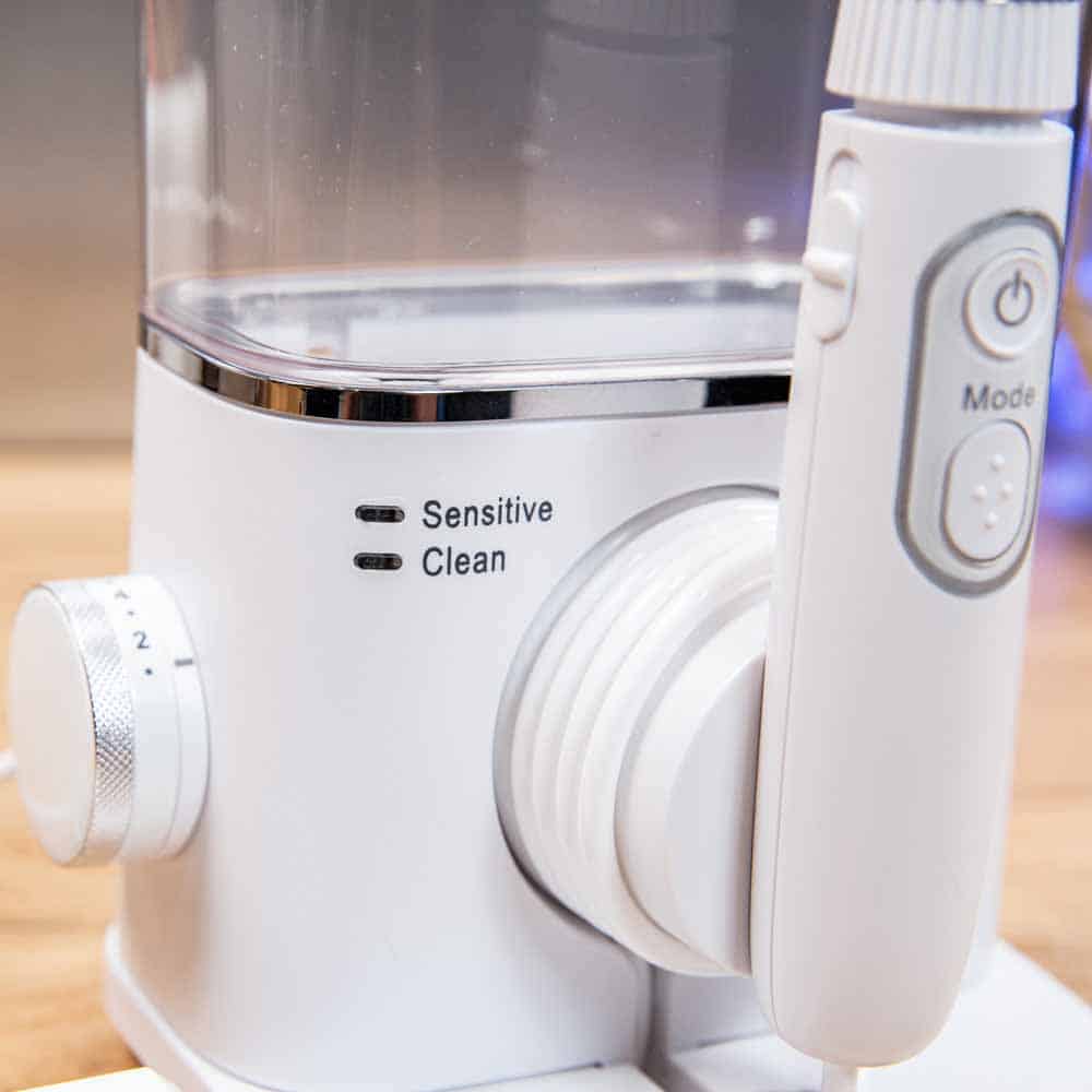 Close up of Waterpik Radiance base unit