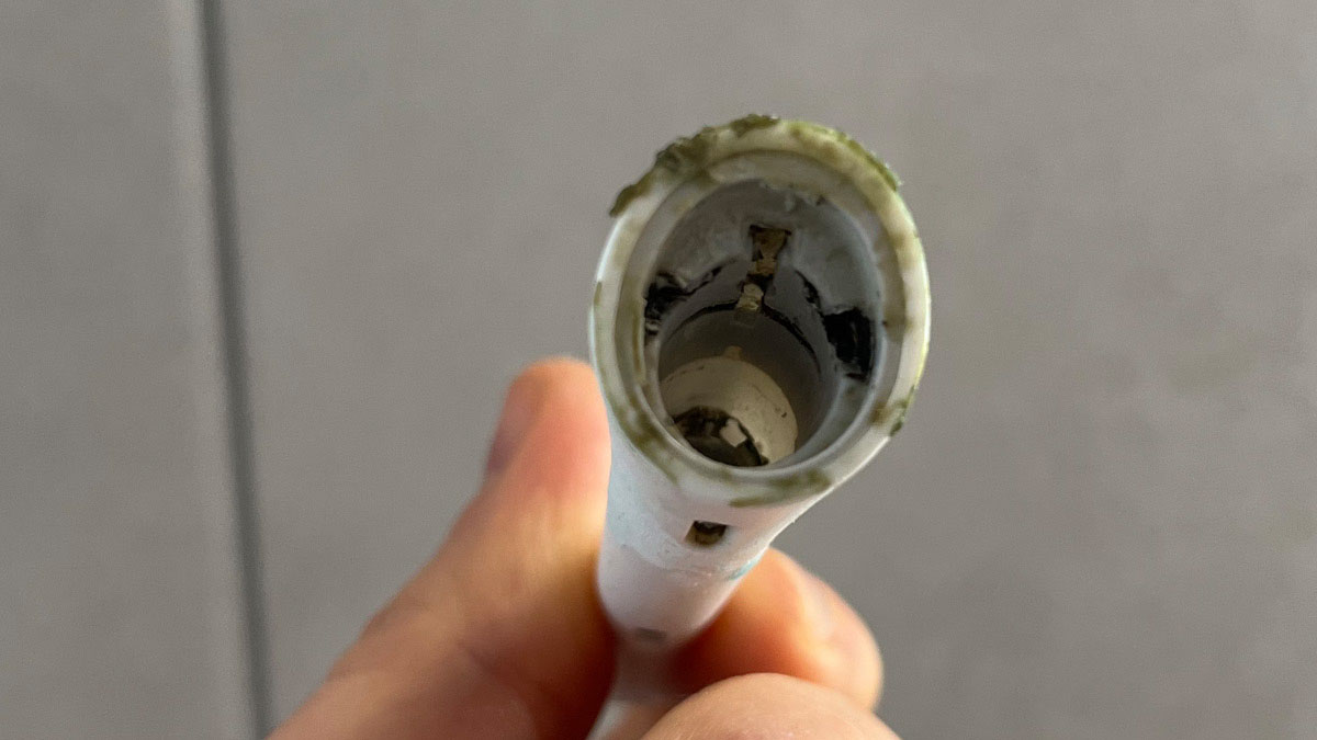 Inside of dirty Oral-B iO brush head