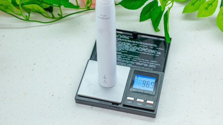 Sonicare toothbrush on scales