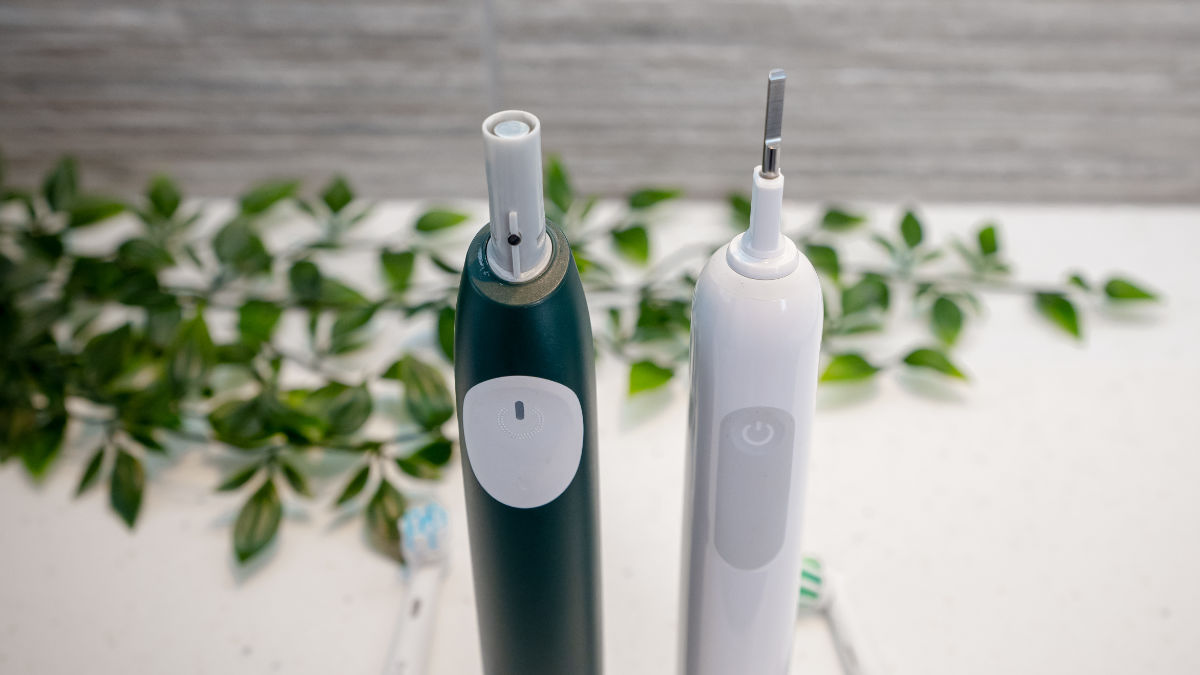 Oral-B iO2 and Pro 1000 with heads removed